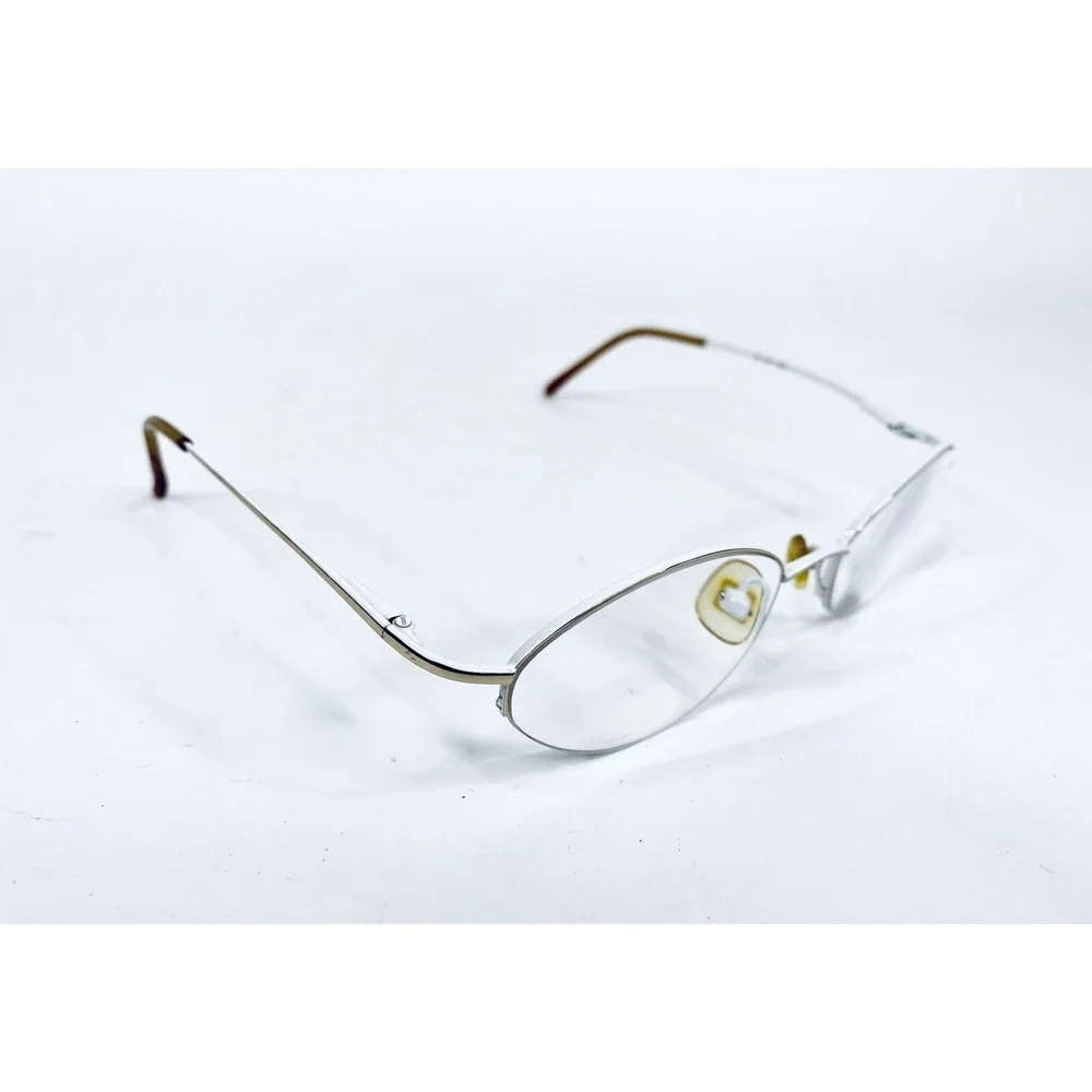 Kate Spade Half Rim Gold White Metal Oval Almond Glasses Italy Leah 50 17 130